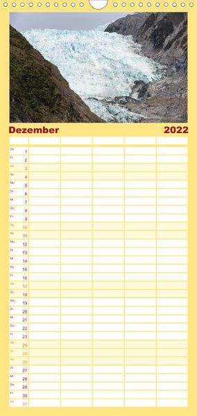 Produktbild: Familienplaner Neuseeland - Attraktiver S&uuml;den (Wandkalender 2022 , 21 cm x 45 cm, hoch)