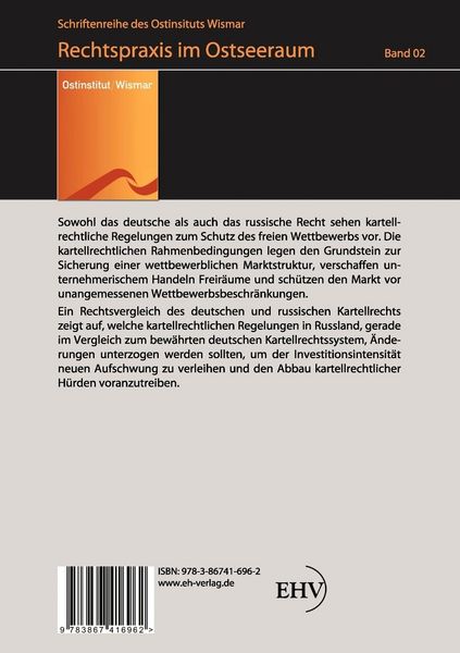 Produktbild: Rechtsvergleich des deutschen und russischen Kartellrechts