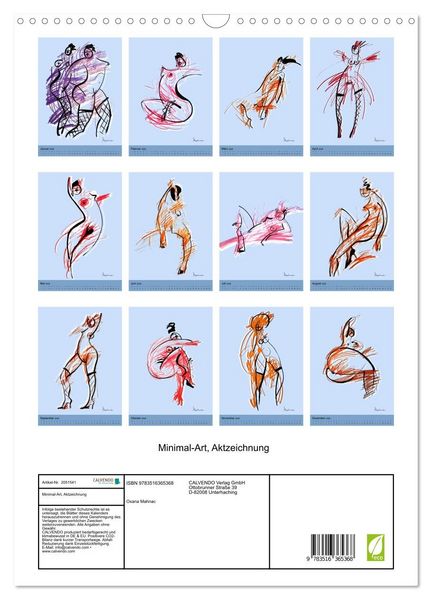 Produktbild: Minimal-Art, Aktzeichnung (Wandkalender 2026 DIN A3 hoch), CALVENDO Monatskalender