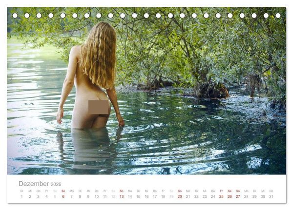 Produktbild: Wasser und Nymphen - Akt am Wasser (Tischkalender 2026 DIN A5 quer), CALVENDO Monatskalender