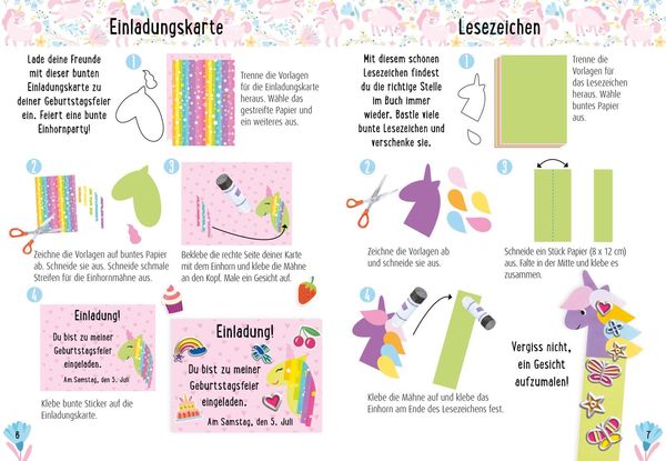 Produktbild: Bastelset f&uuml;r Kinder: Sticker-Bastelset: Glitzer-Einh&ouml;rner