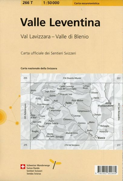 Produktbild: 266T Valle Leventina Wanderkarte