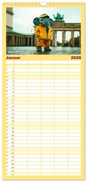 Produktbild: Familienplaner 2026 - Die Mikrofanten auf Europareise mit 5 Spalten (Wandkalender, 21 x 45 cm) CALVENDO