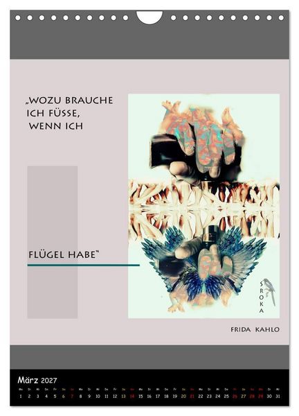 Produktbild: Frida Kahlo - Zitate im Dialog (Wandkalender 2027 DIN A4 hoch), CALVENDO Monatskalender