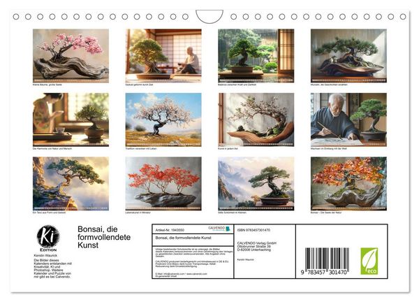 Produktbild: Bonsai, die formvollendete Kunst (Wandkalender 2026 DIN A4 quer), CALVENDO Monatskalender