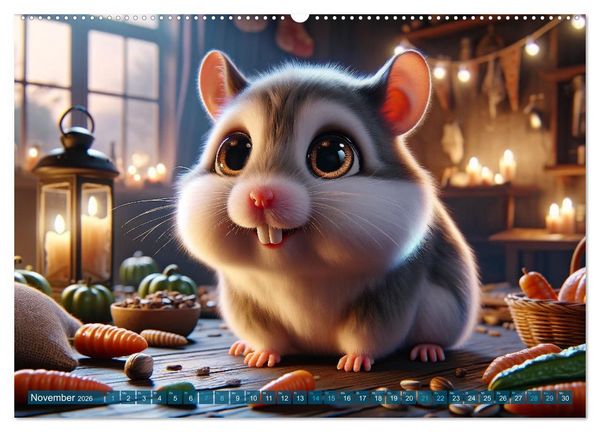 Produktbild: Hamsterbacken: Ein Jahr voller &Uuml;berraschungen (Wandkalender 2026 DIN A2 quer), CALVENDO Monatskalender