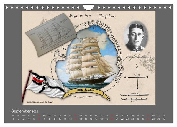 Produktbild: 500 Jahre unter Segeln - von der GOLDEN HIND zur KERSHONES (Wandkalender 2026 DIN A4 quer), CALVENDO Monatskalender