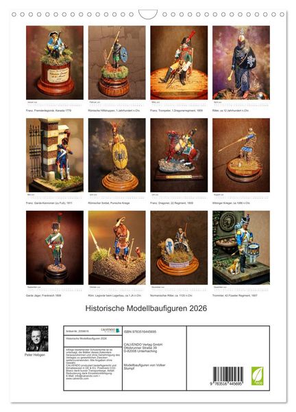 Produktbild: Historische Modellbaufiguren 2026 (Wandkalender 2026 DIN A3 hoch), CALVENDO Monatskalender
