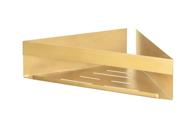 Produktbild: Turbo-Loc&reg; Eckablage Mod. Genova Gold Matt, befestigen ohne Bohren mit Spezial-Klebepad
