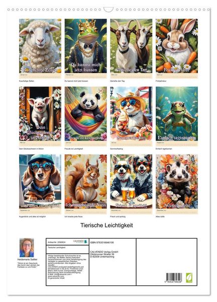 Produktbild: Tierische Leichtigkeit (Wandkalender 2026 DIN A2 hoch), CALVENDO Monatskalender