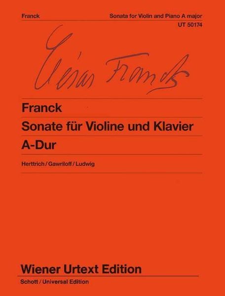 Produktbild: Franck, C: Sonate f&uuml;r Violine und Klavier A-Dur