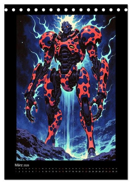 Produktbild: Cybertronic Chaos: Anime-inspirierte KI- Charaktere (Tischkalender 2026 DIN A5 hoch), CALVENDO Monatskalender