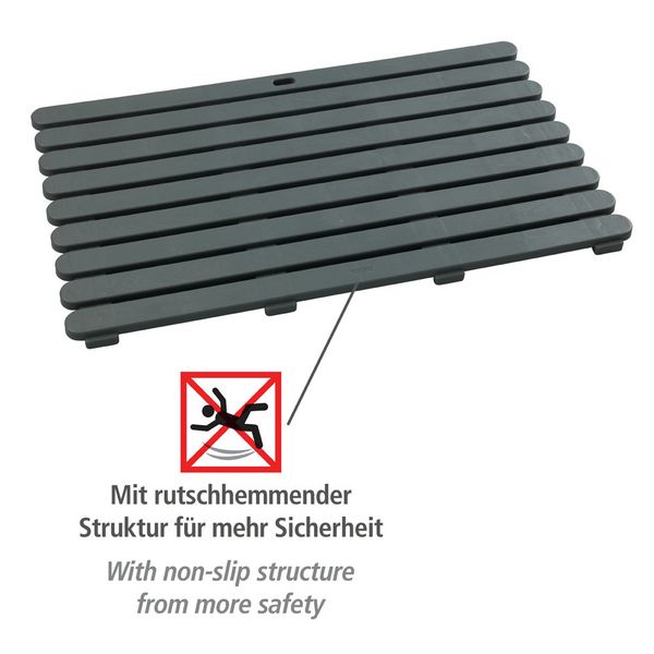 Produktbild: Badematte Mod. Indoor & Outdoor Grau, 50 x 80 cm, mit rutschhemmender Struktur