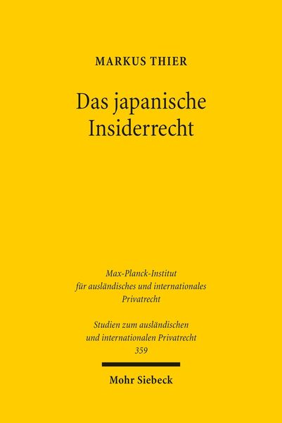 Produktbild: Das japanische Insiderrecht
