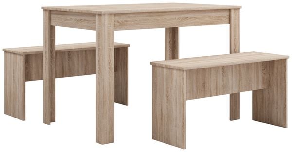 Holz Essgruppe Tischgruppe Tisch Bänke Esal XL