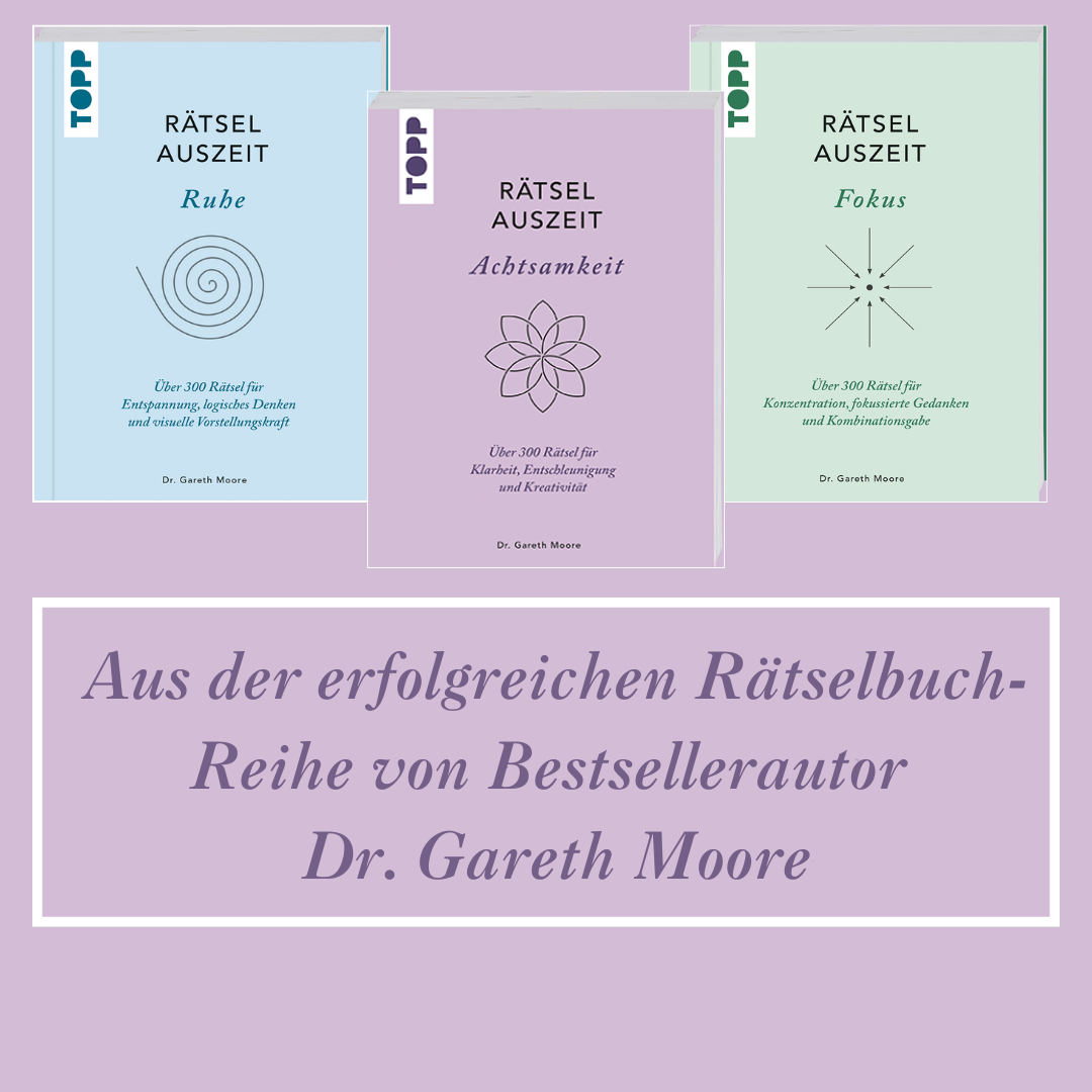 Produktbild: R&auml;tselAuszeit &ndash; Achtsamkeit. &Uuml;ber 300 R&auml;tsel f&uuml;r Klarheit, Entschleunigung und Kreativit&auml;t