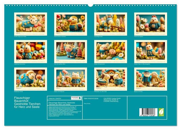 Produktbild: Flauschiger Bauernhof. Gestrickte Tierchen f&uuml;r Herz und Seele (hochwertiger Premium Wandkalender 2026 DIN A2 quer), Kunstdruck in Hochglanz