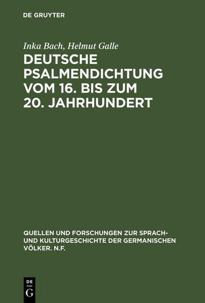 Produktbild: Deutsche Psalmendichtung vom 16. bis zum 20. Jahrhundert
