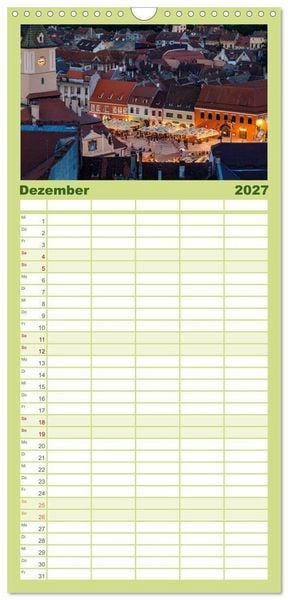 Produktbild: Familienplaner 2027 - Mittelalterliche St&auml;dte Rum&auml;niens mit 5 Spalten (Wandkalender, 21 x 45 cm) CALVENDO
