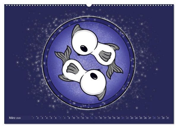 Produktbild: Geister Sternzeichen (hochwertiger Premium Wandkalender 2026 DIN A2 quer), Kunstdruck in Hochglanz