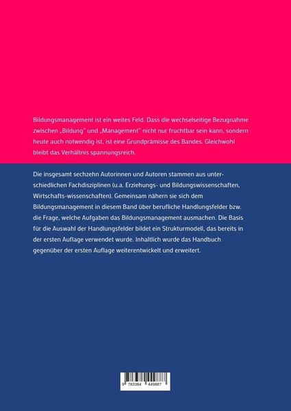 Produktbild: Handlungsfelder des Bildungsmanagements