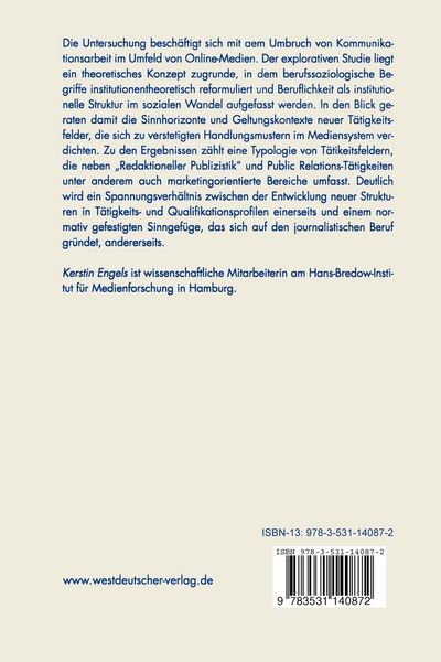 Produktbild: Kommunikationsarbeit in Online-Medien