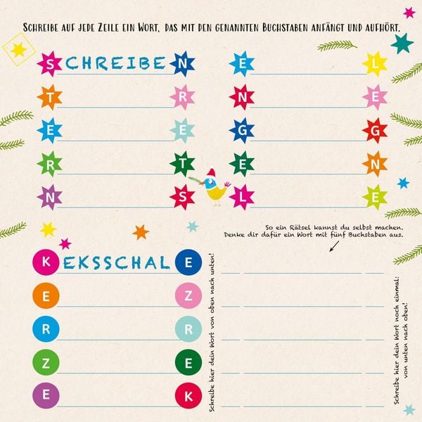 Produktbild: Mein Weihnachtsblock: 24 Ideen zum Malen, Basteln, R&auml;tseln