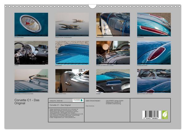 Produktbild: Corvette C1 - Das Original (Wandkalender 2026 DIN A3 quer), CALVENDO Monatskalender
