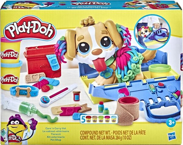 Hasbro F36395L0 - Play-Doh, Tierarzt, Tragebox, Knete-Spielset