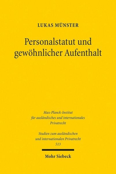 Produktbild: Personalstatut und gew&ouml;hnlicher Aufenthalt
