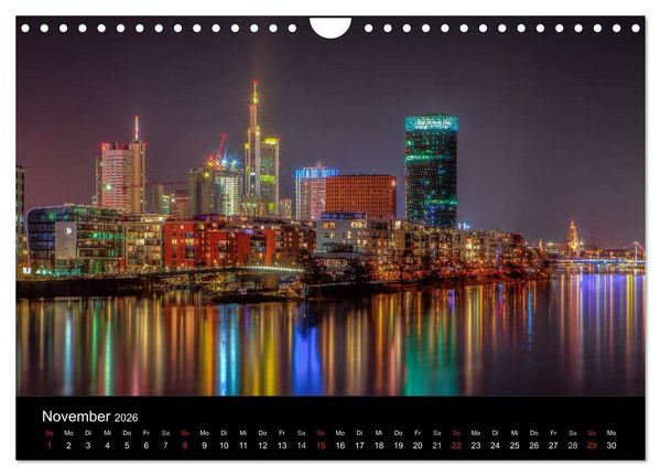 Produktbild: Frankfurt Skylights 2026 (Wandkalender 2026 DIN A4 quer), CALVENDO Monatskalender