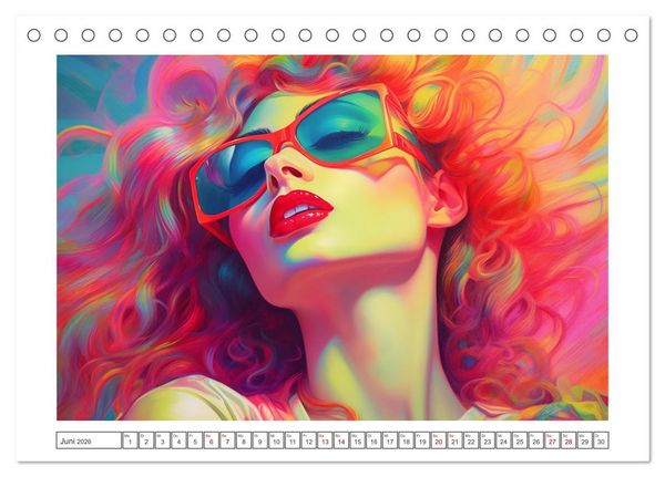 Produktbild: Popart Prinzessin (Tischkalender 2026 DIN A5 quer), CALVENDO Monatskalender