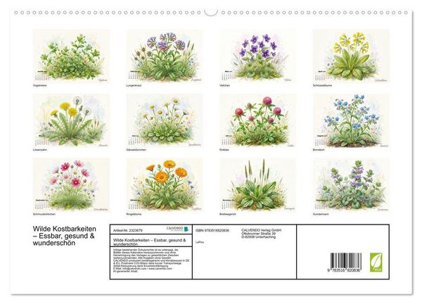 Produktbild: Wilde Kostbarkeiten &ndash; Essbar, gesund & wundersch&ouml;n (hochwertiger Premium Wandkalender 2027 DIN A2 quer), Kunstdruck in Hochglanz