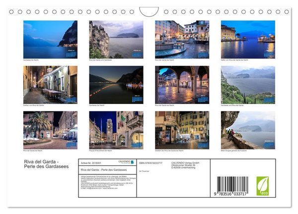 Produktbild: Riva del Garda - Perle des Gardasees (Wandkalender 2026 DIN A4 quer), CALVENDO Monatskalender
