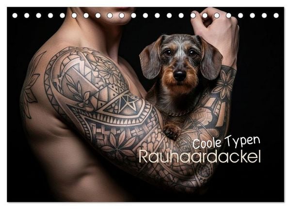 Produktbild: Coole Typen - Rauhaardackel (Tischkalender 2026 DIN A5 quer), CALVENDO Monatskalender