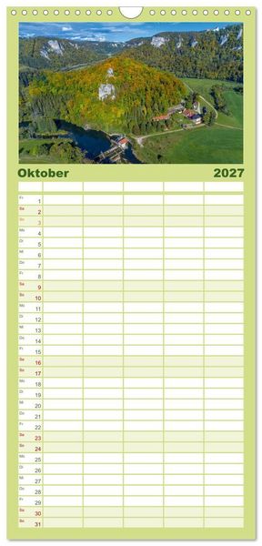 Produktbild: Familienplaner 2027 - Gro&szlig;e Landschaft Obere Donau mit 5 Spalten (Wandkalender, 21 x 45 cm) CALVENDO