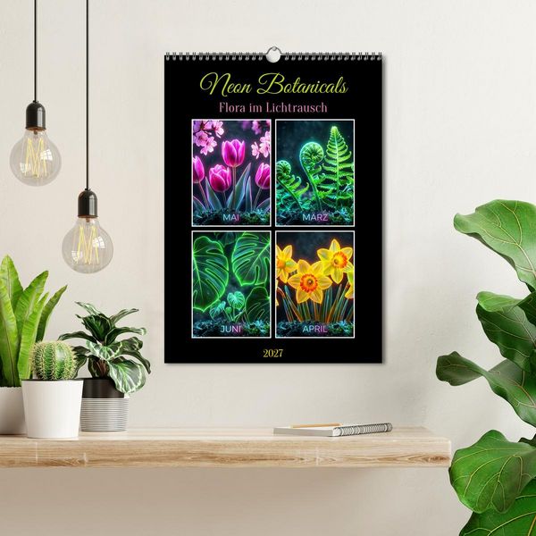 Produktbild: Neon Botanicals - Flora im Lichtrausch (Wandkalender 2027 DIN A3 hoch), CALVENDO Monatskalender