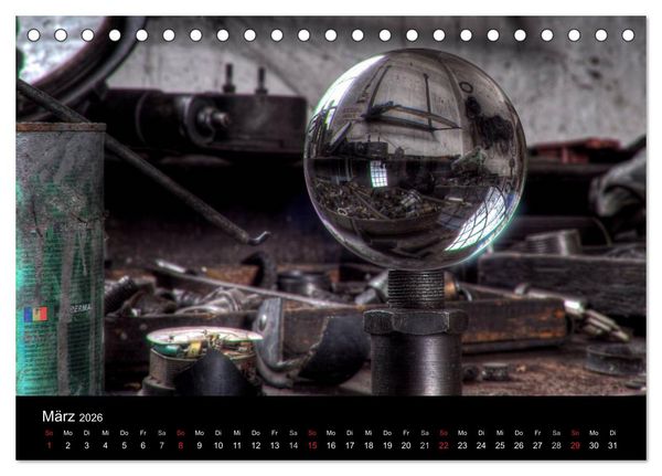 Produktbild: Verlassene Orte - Die Lokomotivwerkstatt (Tischkalender 2026 DIN A5 quer), CALVENDO Monatskalender