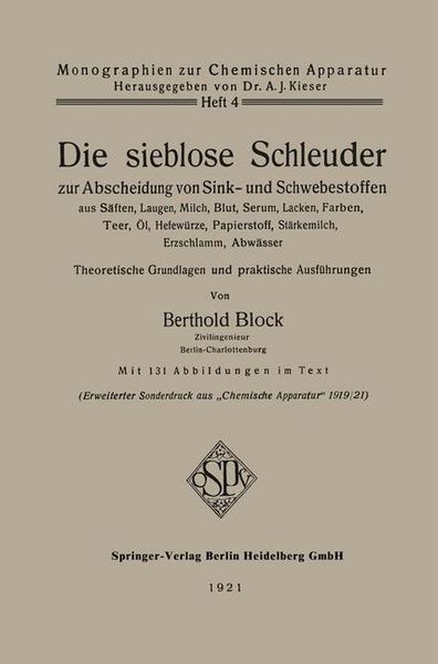 Produktbild: Die sieblose Schleuder zur Abscheidung von Sink- und Schwebestoffen aus S&auml;ften, Laugen, Milch, Blut, Serum, Lacken, Farben, Teer, &Ouml;l, Hefew&uuml;rze, Papie