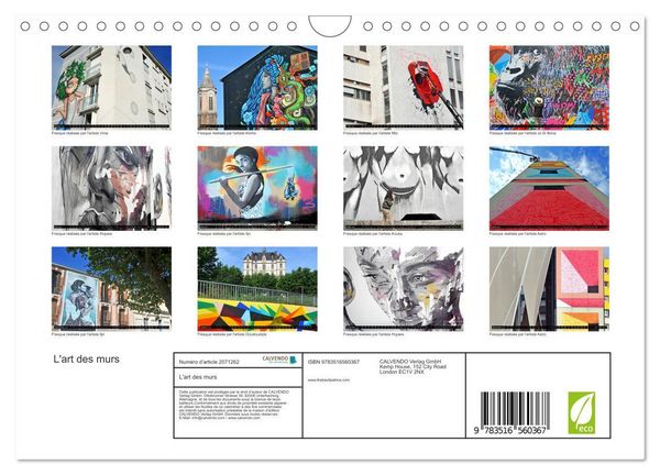 Produktbild: L'art des murs (Calendrier mural 2026 DIN A4 vertical), CALVENDO calendrier mensuel