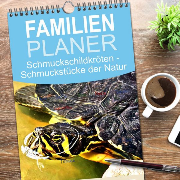 Produktbild: Familienplaner 2026 - Schmuckschildkr&ouml;ten - Schmuckst&uuml;cke der Natur mit 5 Spalten (Wandkalender, 21 x 45 cm) CALVENDO