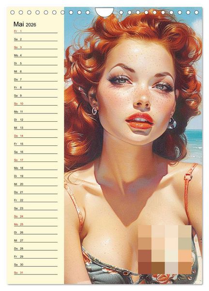 Produktbild: Pin-up-Girls. Sexappeal am Strand (Wandkalender 2026 DIN A4 hoch), CALVENDO Monatskalender