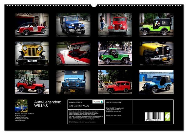 Produktbild: Auto-Legenden: WILLYS (hochwertiger Premium Wandkalender 2026 DIN A2 quer), Kunstdruck in Hochglanz