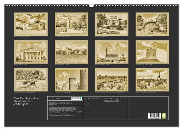 Produktbild: Das Baltikum - Ein Kalender im Zeitungsstil (Wandkalender 2026 DIN A2 quer), CALVENDO Monatskalender