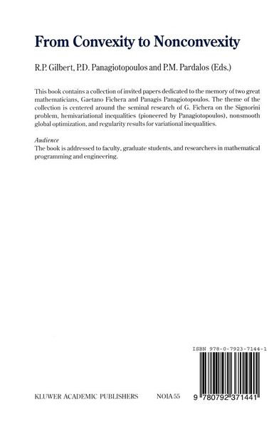 Produktbild: From Convexity to Nonconvexity