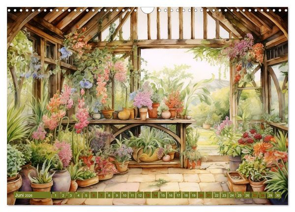 Produktbild: Lauschige Gartenecken (Wandkalender 2026 DIN A3 quer), CALVENDO Monatskalender