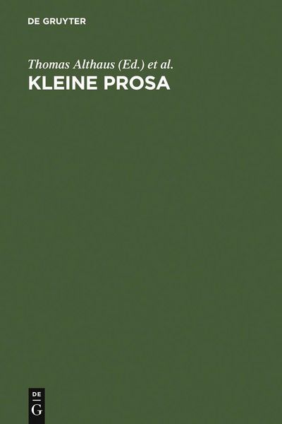 Produktbild: Kleine Prosa