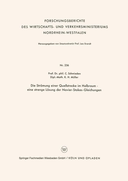Produktbild: Die Str&ouml;mung einer Quellstrecke im Halbraum &mdash; eine strenge L&ouml;sung der Navier-Stokes-Gleichungen