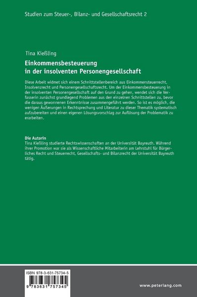 Produktbild: Einkommensbesteuerung in der insolventen Personengesellschaft