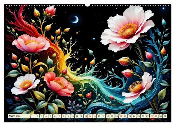 Produktbild: N&auml;chtliche Bl&uuml;tenzauber (hochwertiger Premium Wandkalender 2026 DIN A2 quer), Kunstdruck in Hochglanz